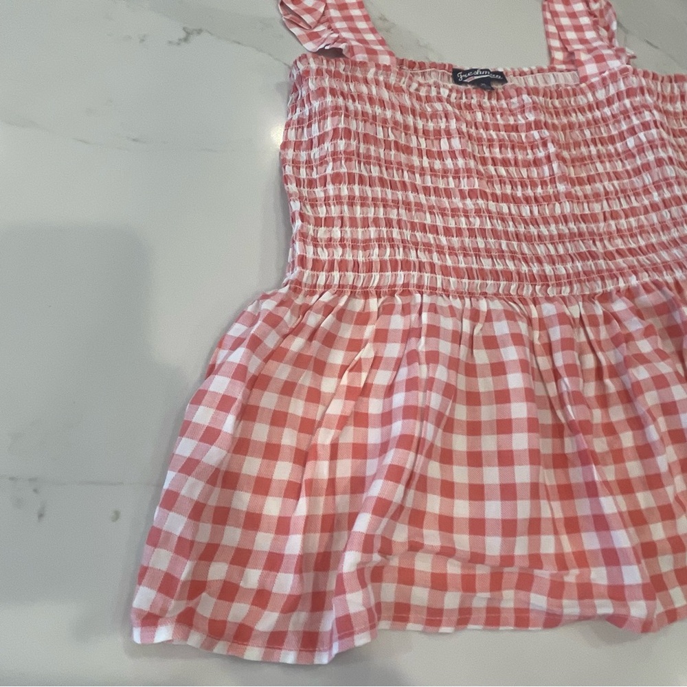 Women’s Light Red & White Gingham Top - Picture 6 of 12